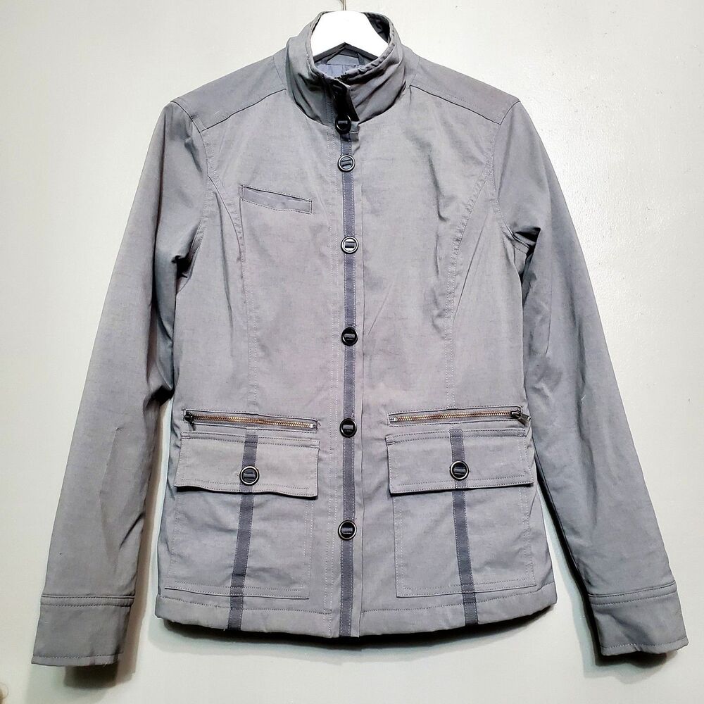 Prana Lydia Jacket Womens Size Small Gray Zip Lightweight Outdoor Utility READ